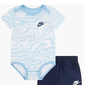 Nike Blue & White wavy print Onesie, 18 months